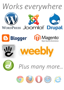 our snippet works with wix, weebly, squarespace, wordpress and many more